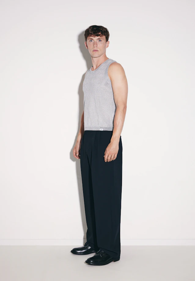 Regular Knitted Tank Top Uni in Silver |  Seidensticker Onlineshop