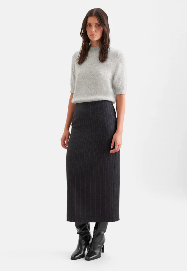 Chemise légère tricotée en laine et soie, rayée bleu in Gris |  Seidensticker Onlineshop