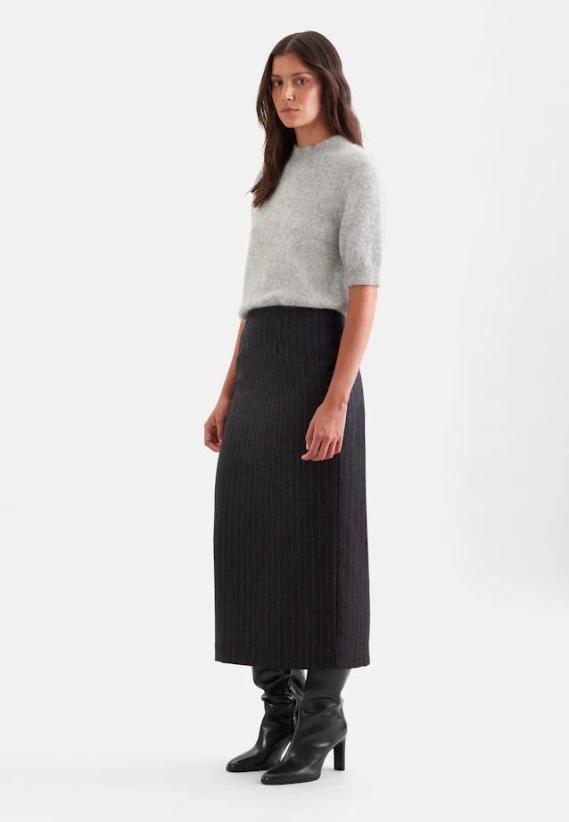 Chemise légère tricotée en laine et soie, rayée bleu in Gris |  Seidensticker Onlineshop