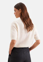Lightweight knitted shirt made of wool and silk, striped blue in Ecru |  Seidensticker Onlineshop