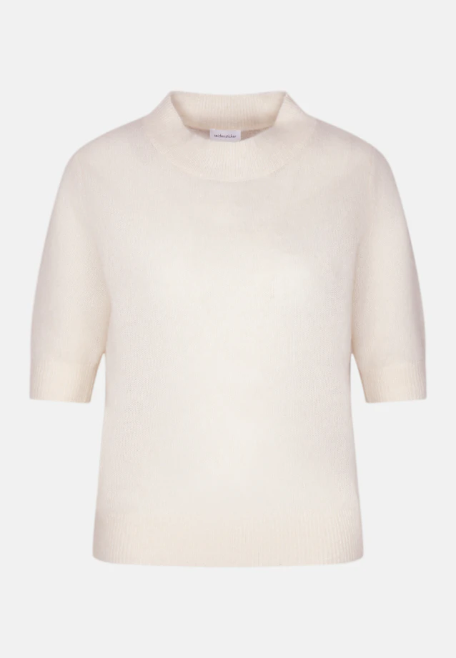 Lightweight knitted shirt made of wool and silk, striped blue in Ecru |  Seidensticker Onlineshop