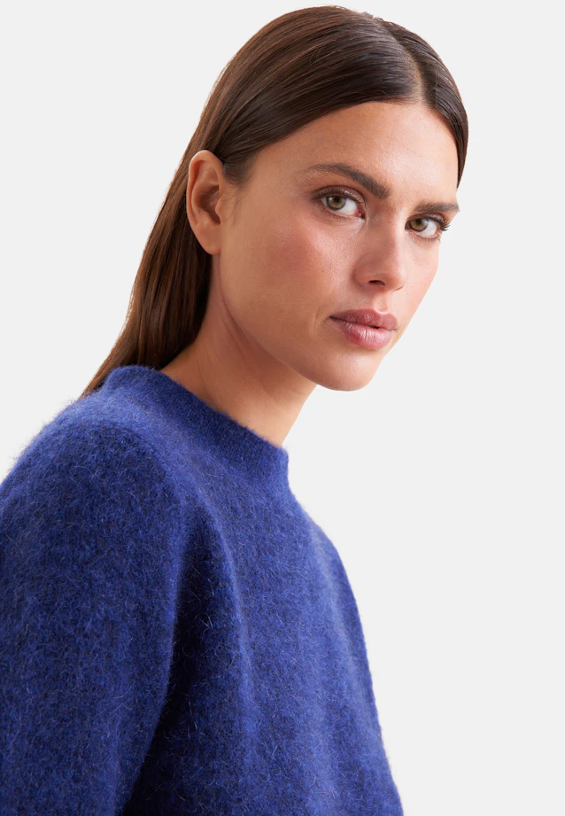Chemise légère tricotée en laine et soie, rayée bleu in Bleu Moyen |  Seidensticker Onlineshop