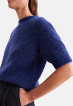 Chemise légère tricotée en laine et soie, rayée bleu in Bleu Moyen |  Seidensticker Onlineshop