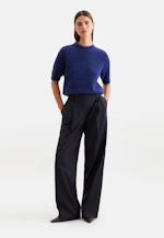 Chemise légère tricotée en laine et soie, rayée bleu in Bleu Moyen |  Seidensticker Onlineshop