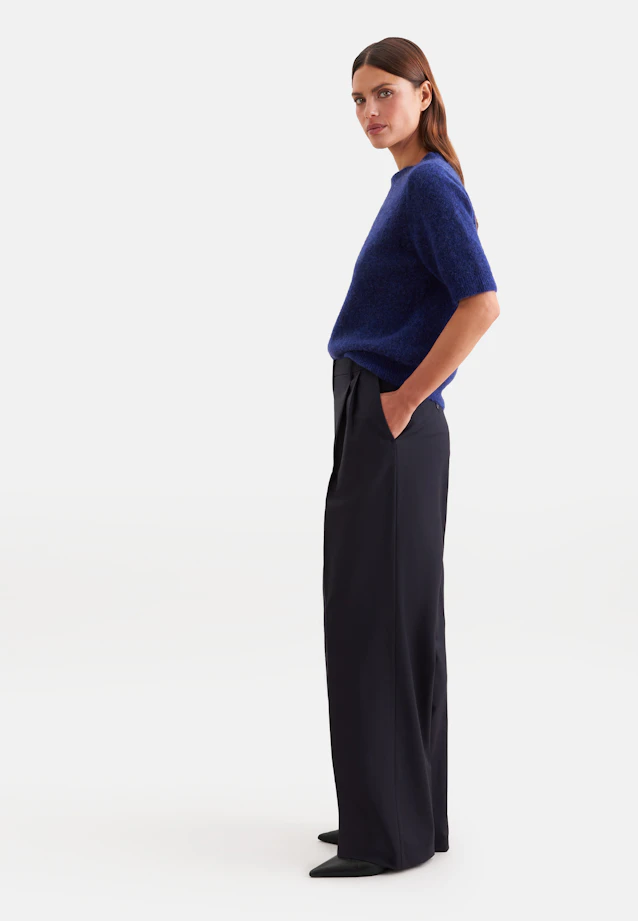 Chemise légère tricotée en laine et soie, rayée bleu in Bleu Moyen |  Seidensticker Onlineshop