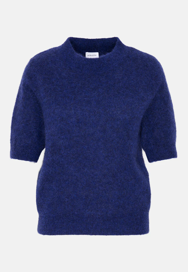 Chemise légère tricotée en laine et soie, rayée bleu in Bleu Moyen |  Seidensticker Onlineshop