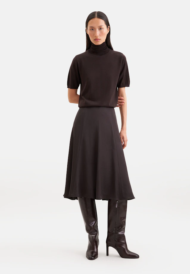 Feinstrick Rollkragenpullover Halbarm aus Wolle mit Seide in Braun |  Seidensticker Onlineshop