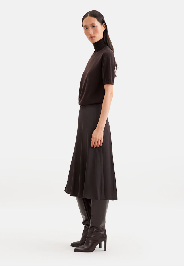 Feinstrick Rollkragenpullover Halbarm aus Wolle mit Seide in Braun |  Seidensticker Onlineshop