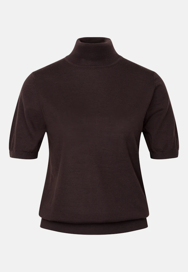 Feinstrick Rollkragenpullover Halbarm aus Wolle mit Seide in Braun |  Seidensticker Onlineshop