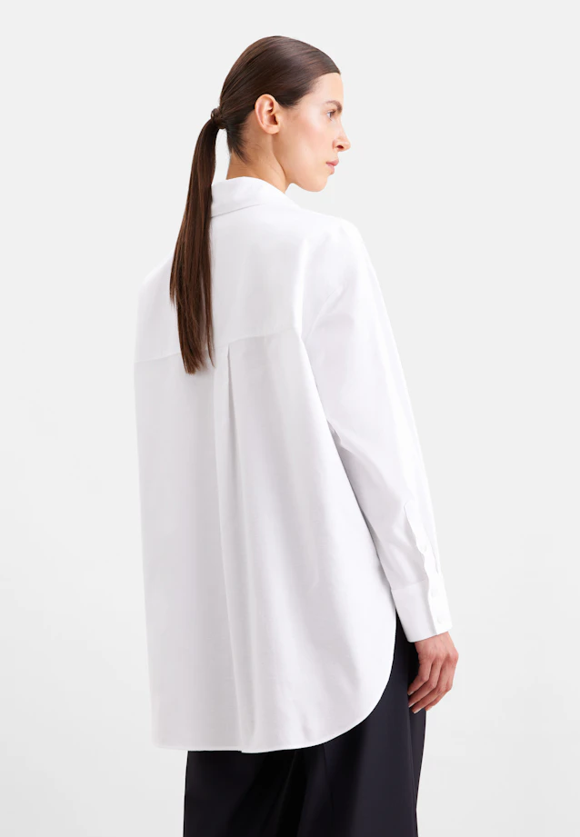 Oxford Hemdbluse Oversized mit tiefer Passe in Weiß |  Seidensticker Onlineshop