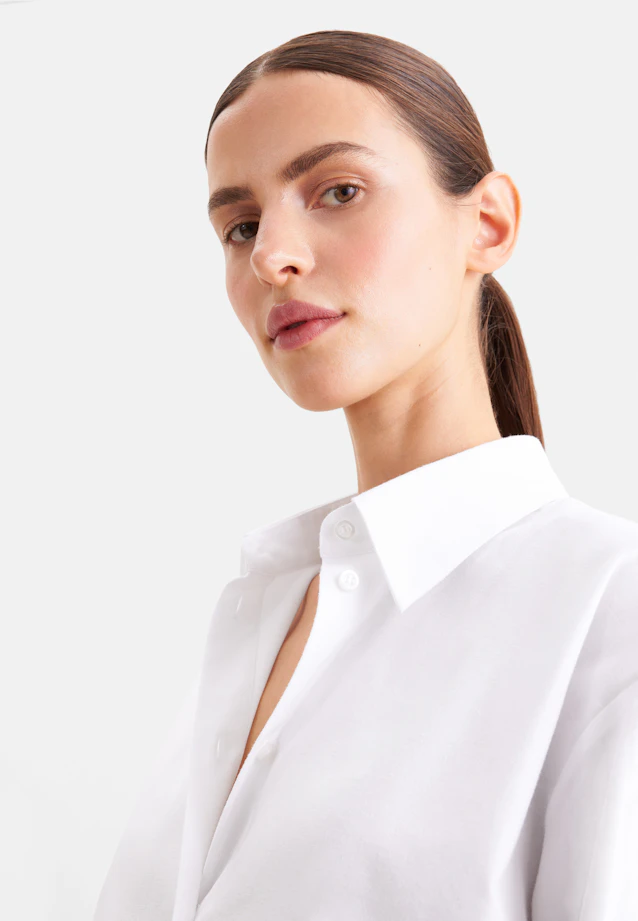Oxford Hemdbluse Oversized mit tiefer Passe in Weiß |  Seidensticker Onlineshop