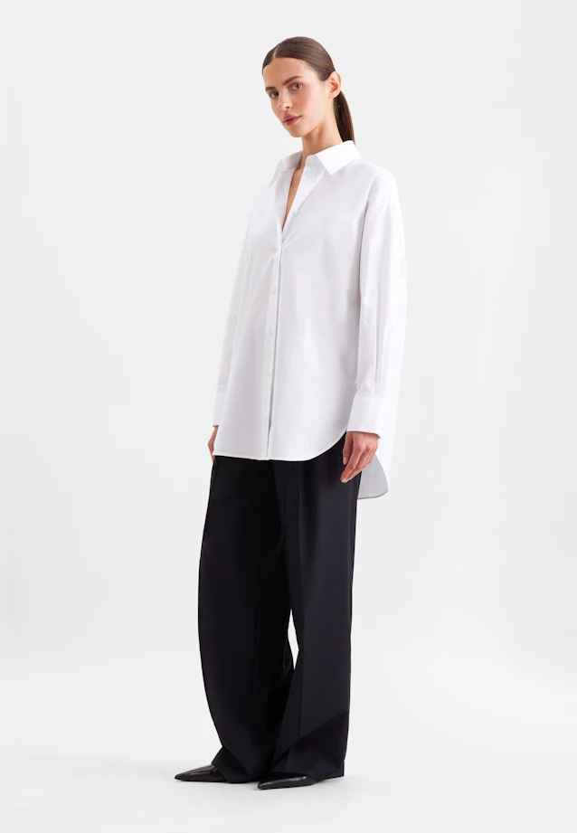 Oxford Hemdbluse Oversized mit tiefer Passe in Weiß |  Seidensticker Onlineshop