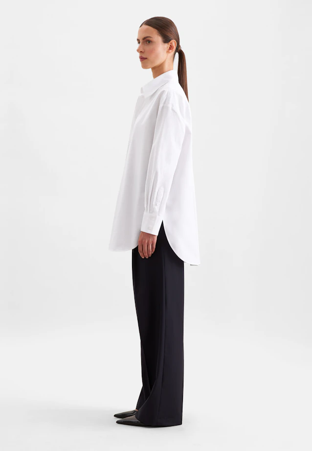 Oxford Hemdbluse Oversized mit tiefer Passe in Weiß |  Seidensticker Onlineshop