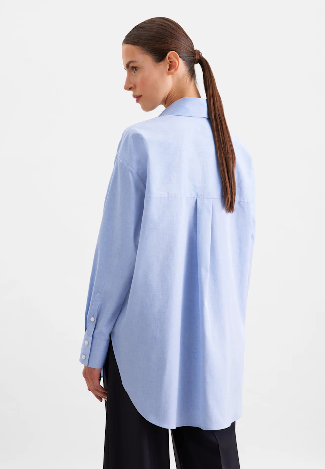 Oxford Hemdbluse Oversized mit tiefer Passe in Hellblau | Seidensticker Onlineshop