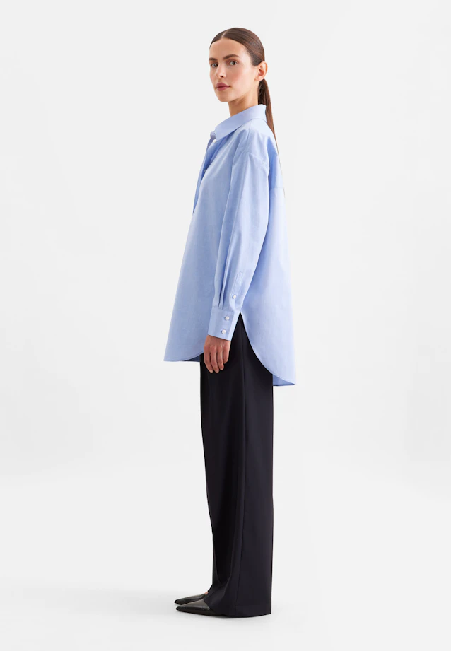 Oxford Hemdbluse Oversized mit tiefer Passe in Hellblau |  Seidensticker Onlineshop