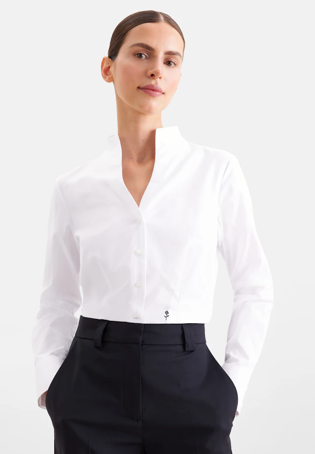 Oxford Kelchkragenbluse in Blanc |  Seidensticker Onlineshop