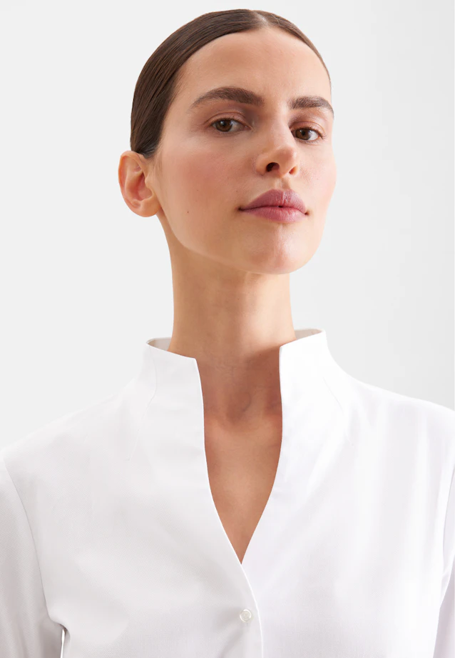 Oxford Kelchkragenbluse in Blanc |  Seidensticker Onlineshop