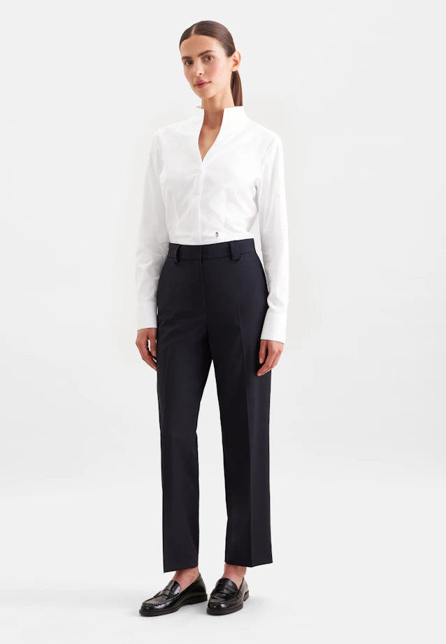 Oxford Kelchkragenbluse in Blanc |  Seidensticker Onlineshop