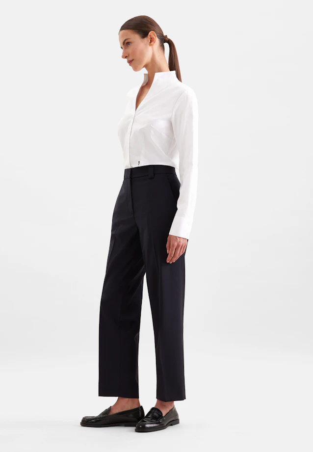Oxford Kelchkragenbluse in Blanc |  Seidensticker Onlineshop