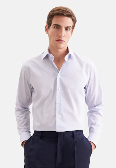 Regular Business shirt Stripes in Mittelblau |  Seidensticker Onlineshop