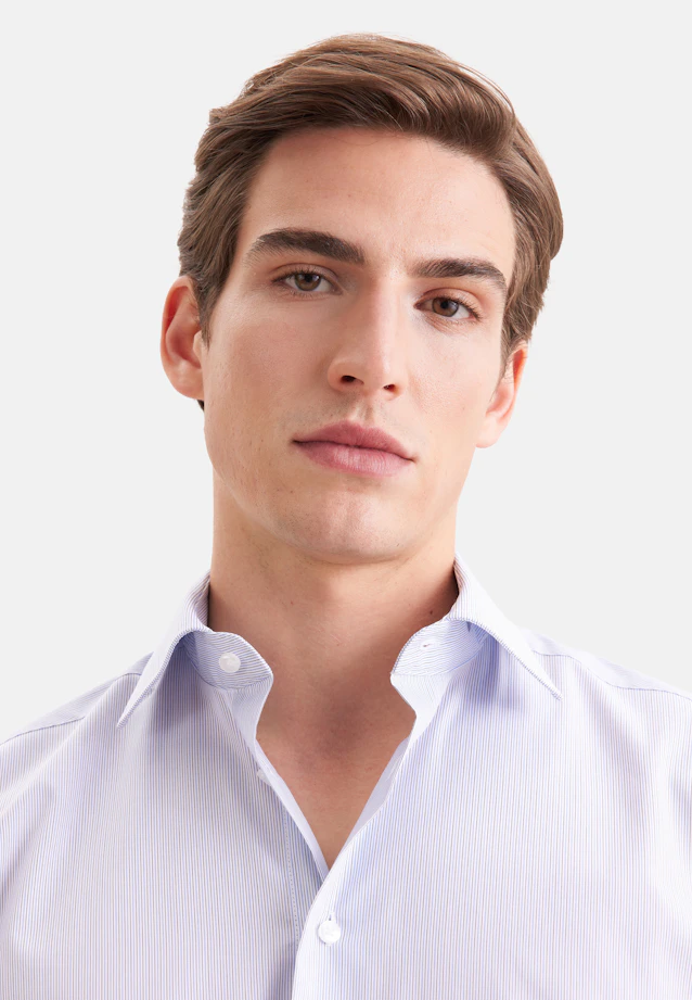 Regular Business shirt Stripes in Mittelblau |  Seidensticker Onlineshop