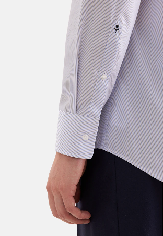 Regular Business shirt Stripes in Mittelblau |  Seidensticker Onlineshop