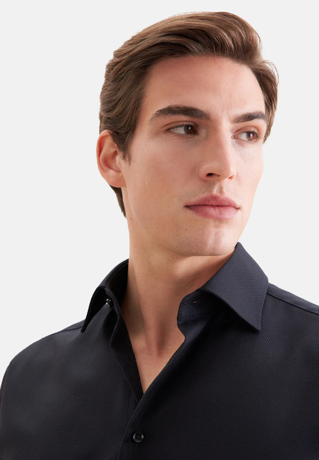 Regular Business shirt Structure in Schwarz |  Seidensticker Onlineshop