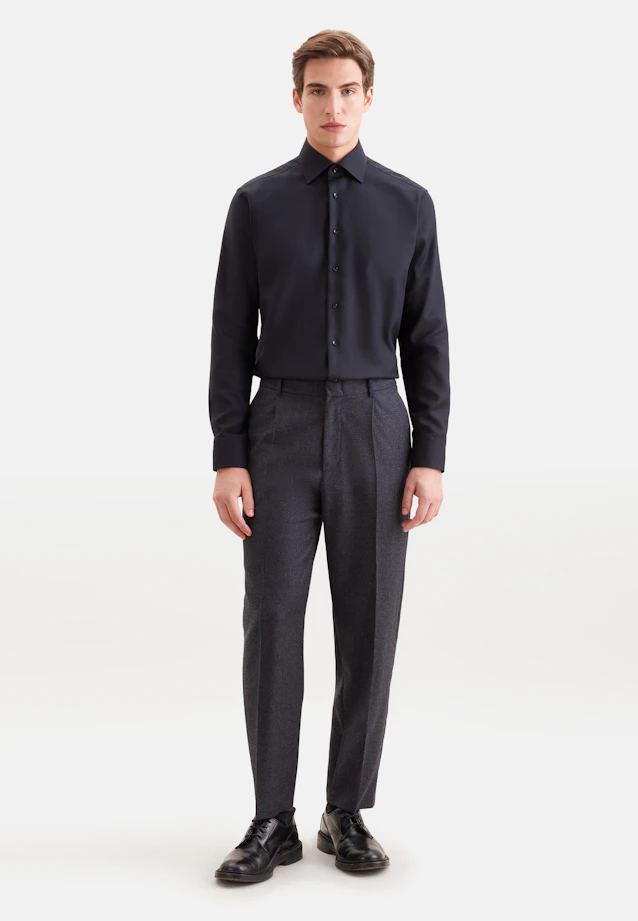 Regular Business shirt Structure in Schwarz |  Seidensticker Onlineshop