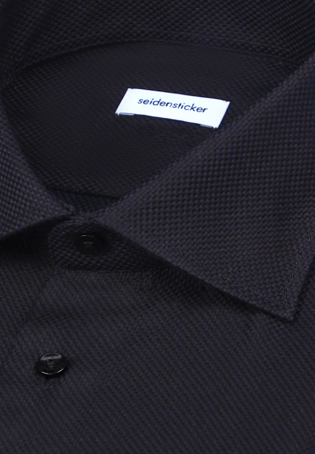 Regular Business Hemd Struktur in Schwarz |  Seidensticker Onlineshop