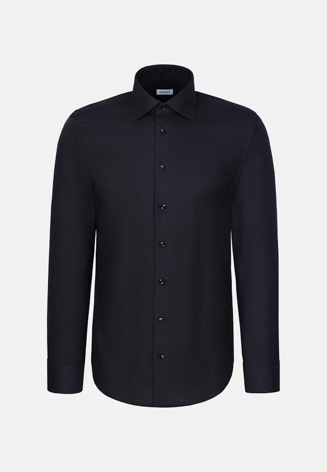 Regular Business shirt Structure in Schwarz |  Seidensticker Onlineshop