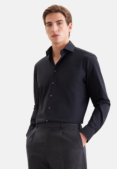 Regular Performance shirt Uni in Schwarz |  Seidensticker Onlineshop