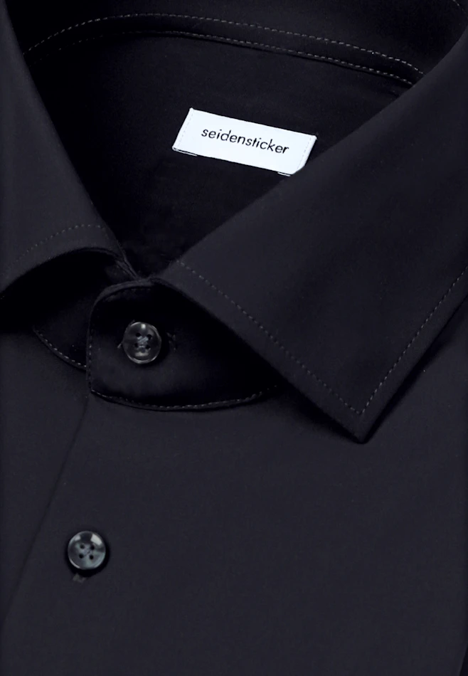 Regular Performance shirt Uni in Schwarz | Seidensticker online shop