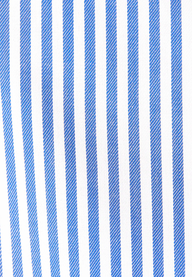 Kelchkragenbluse aus Baumwollsatin slim fit in Mittelblau |  Seidensticker Onlineshop