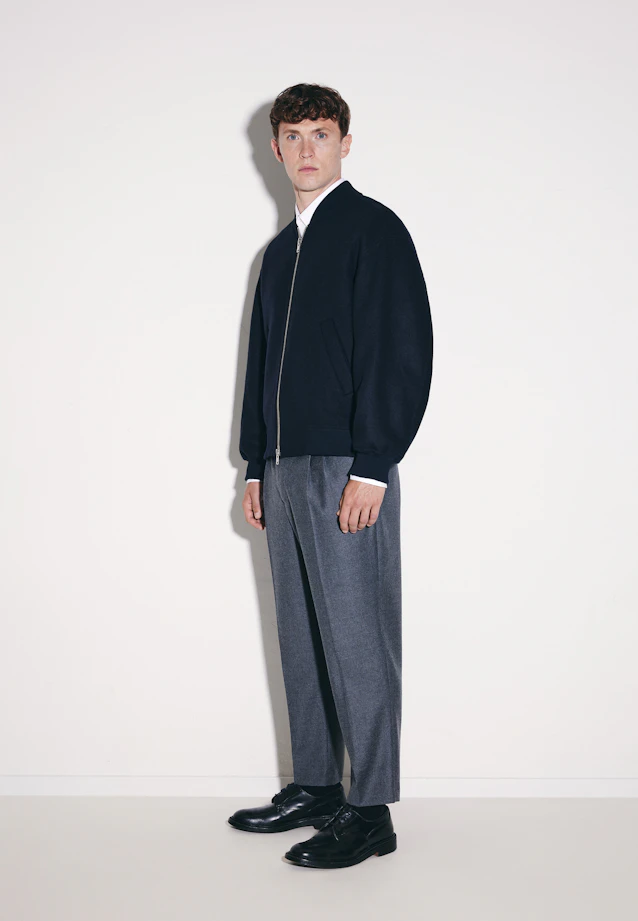 Oversized Bomber Uni in Bleu Foncé |  Seidensticker Onlineshop