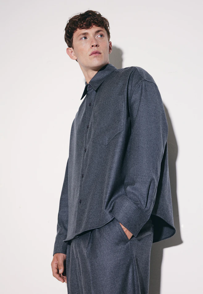 Oversized Fashion-Hemd Flanell in Grau | Seidensticker Onlineshop