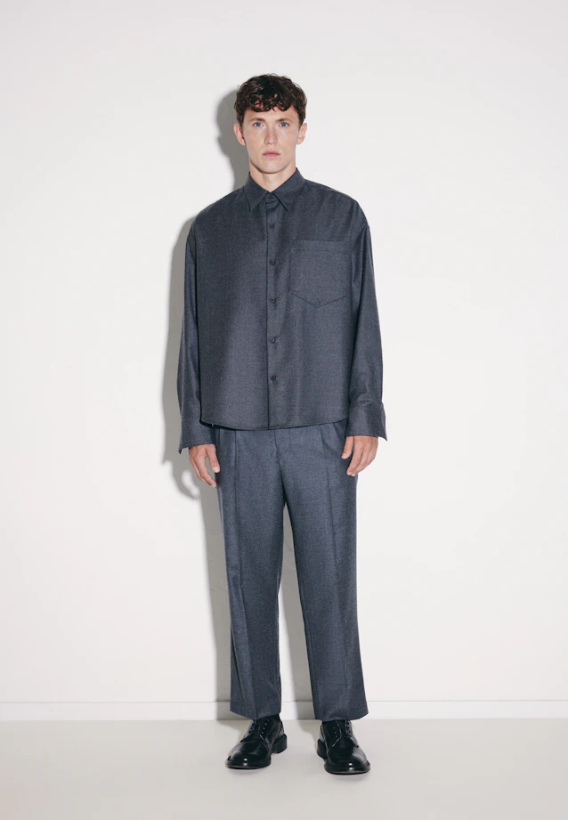 Oversized Fashion-Hemd Flanell in Grau |  Seidensticker Onlineshop