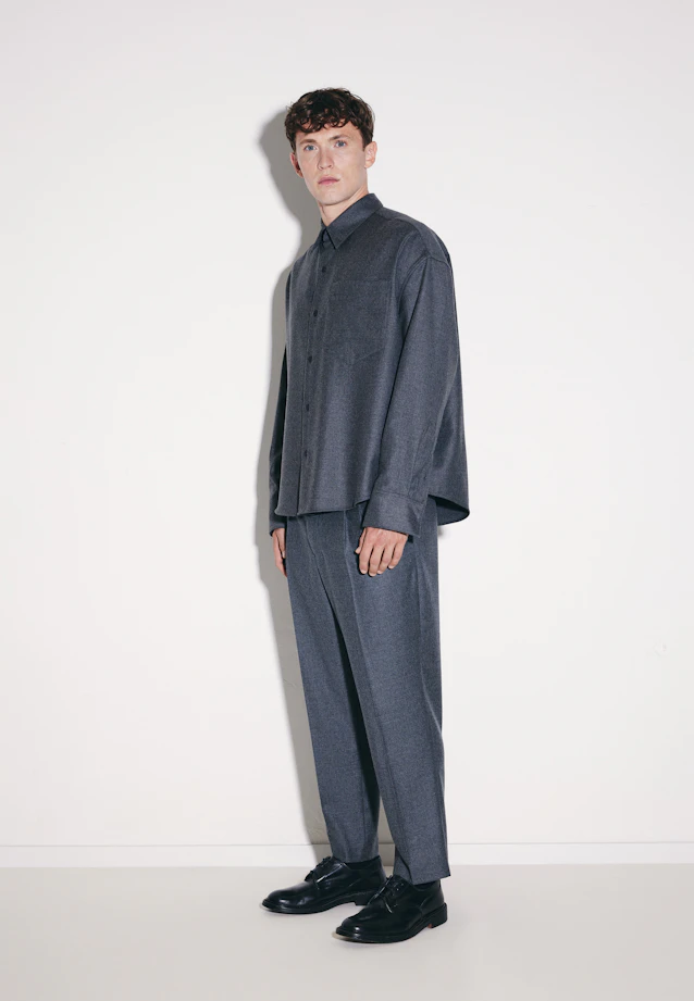 Oversized Fashion-Hemd Flanell in Grau |  Seidensticker Onlineshop