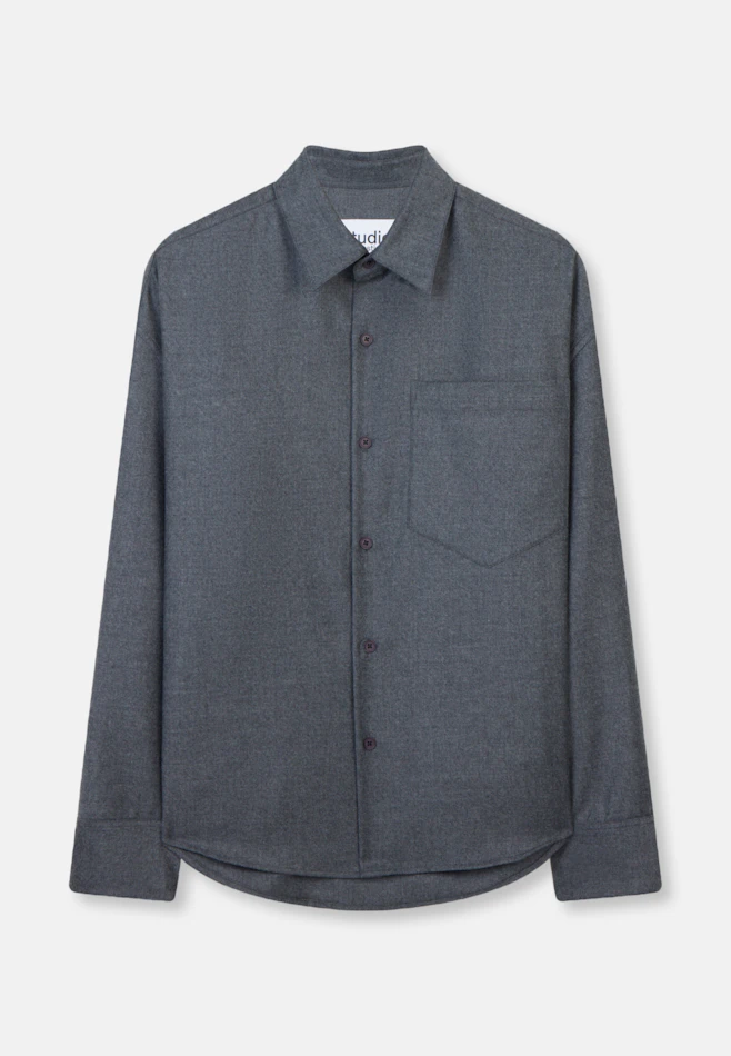 Oversized Fashion-Hemd Flanell in Grau | Seidensticker Onlineshop