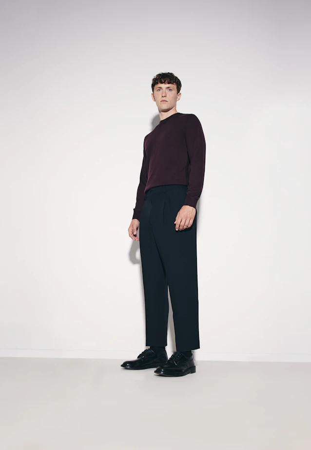 Chino Cropped mit Bundfalten in Schwarz |  Seidensticker Onlineshop
