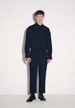 Chino Cropped mit Bundfalten in Dunkelblau |  Seidensticker Onlineshop