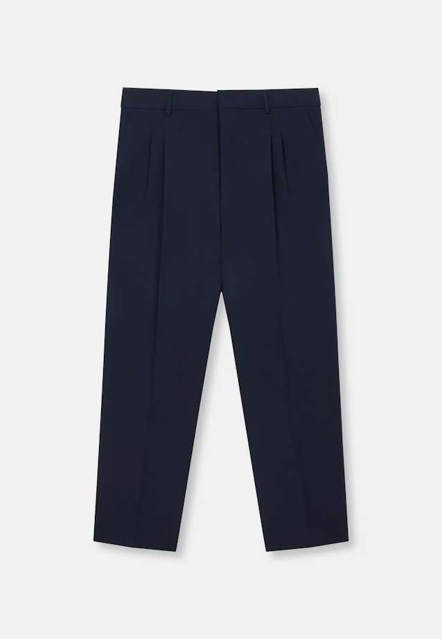 Chino Cropped mit Bundfalten in Dunkelblau |  Seidensticker Onlineshop