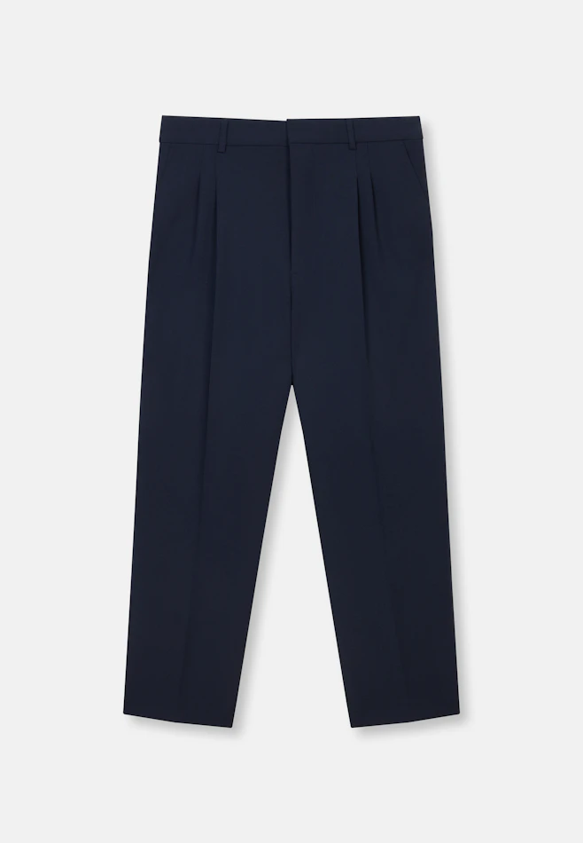 Chino Cropped mit Bundfalten in Dunkelblau | Seidensticker Onlineshop
