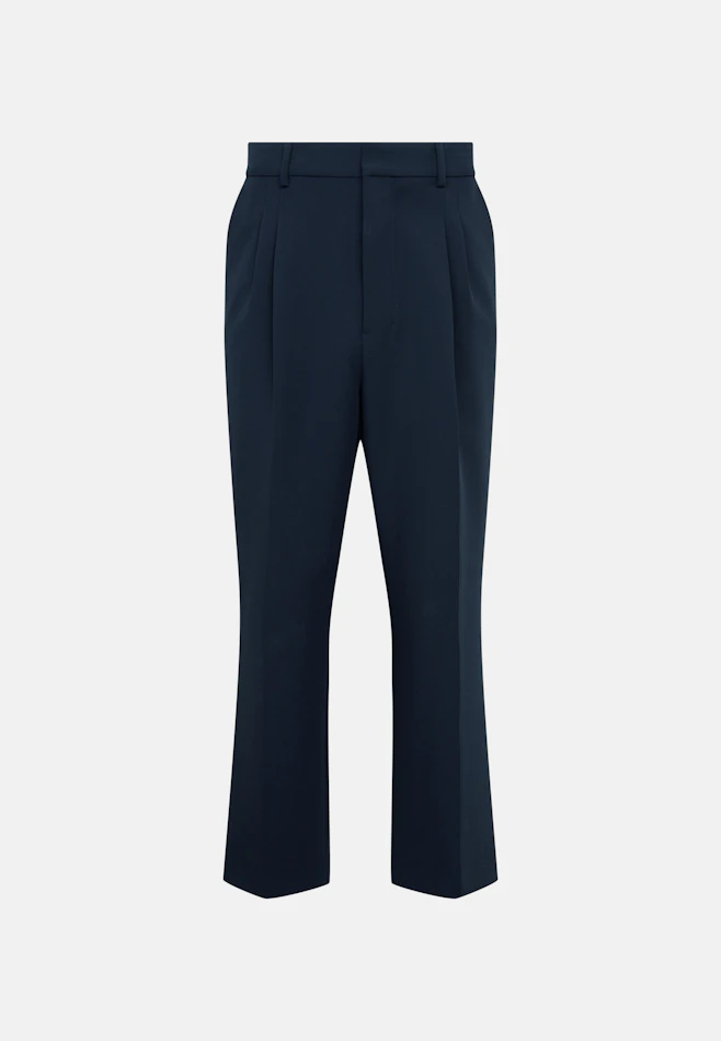 Chino Cropped mit Bundfalten in Dunkelblau | Seidensticker online shop