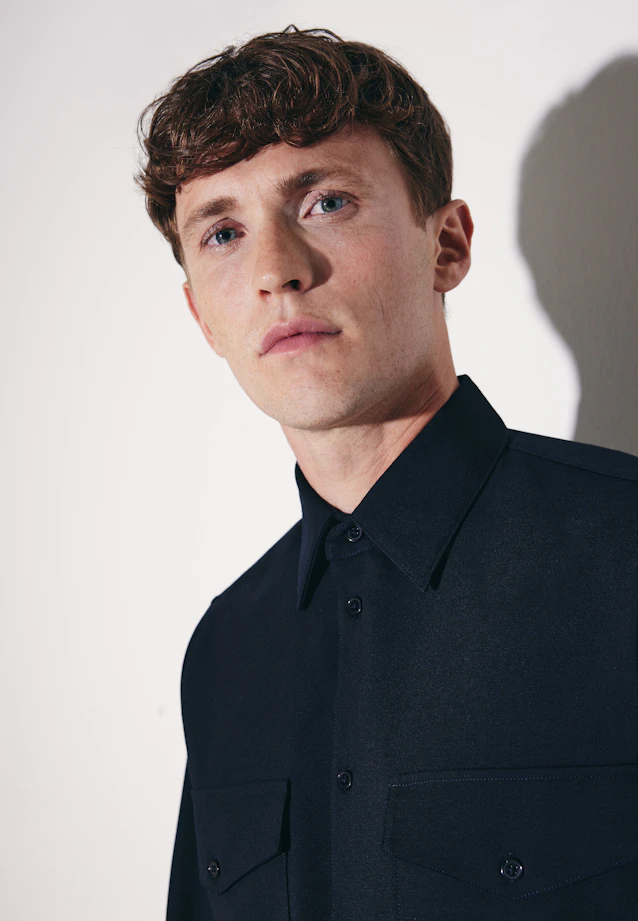 Relaxed Fashion-Hemd Uni in Dunkelblau |  Seidensticker Onlineshop