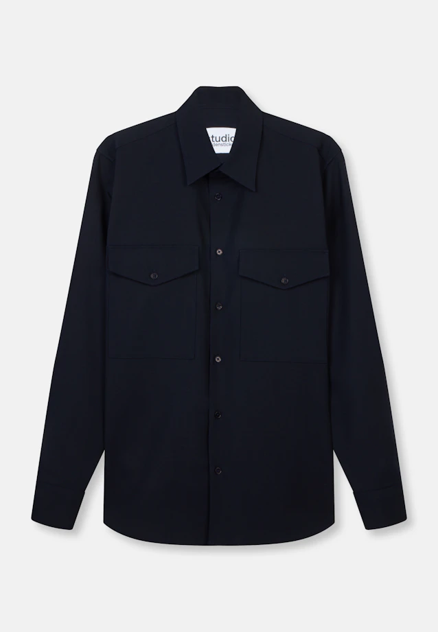 Relaxed Fashion-Hemd Uni in Dunkelblau |  Seidensticker Onlineshop