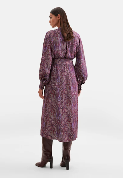 Robe à col droit avec ceinture à la taille et poignets hauts in Lilas |  Seidensticker Onlineshop