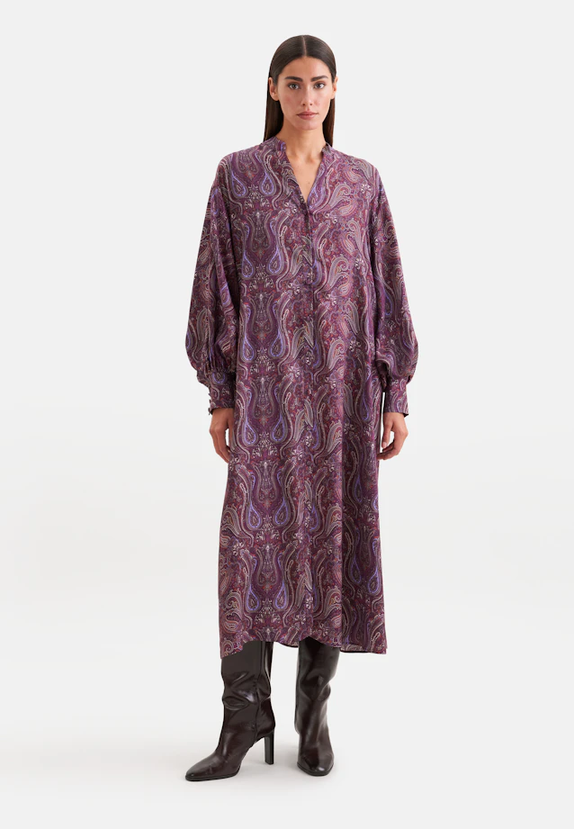 Robe à col droit avec ceinture à la taille et poignets hauts in Lilas |  Seidensticker Onlineshop