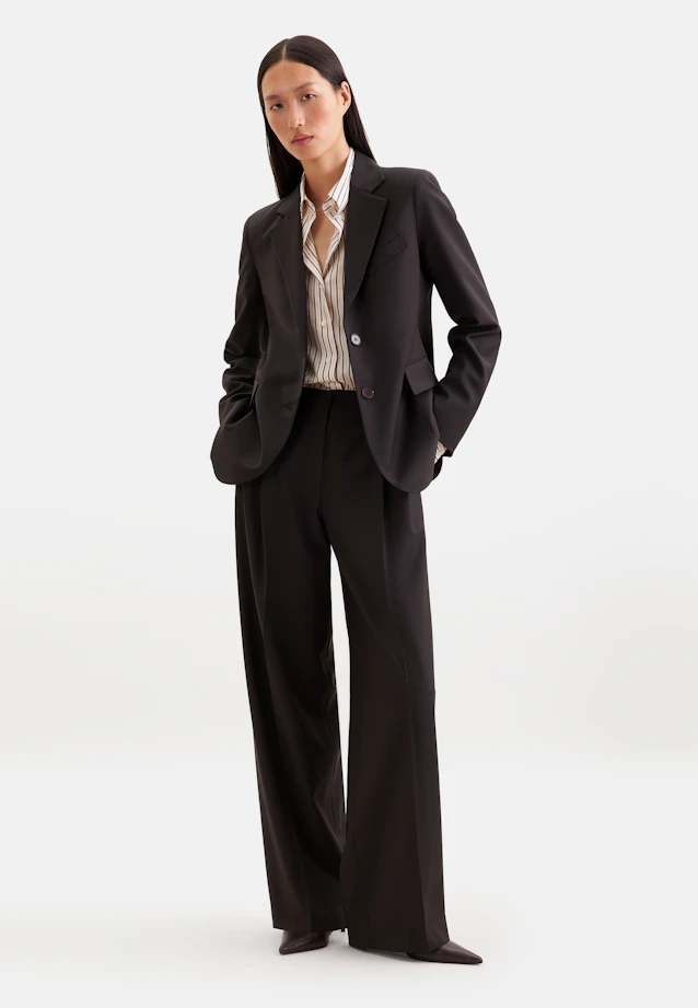 Zweiknopf Blazer mit Pattentaschen aus einer Wollmischung in Braun |  Seidensticker Onlineshop