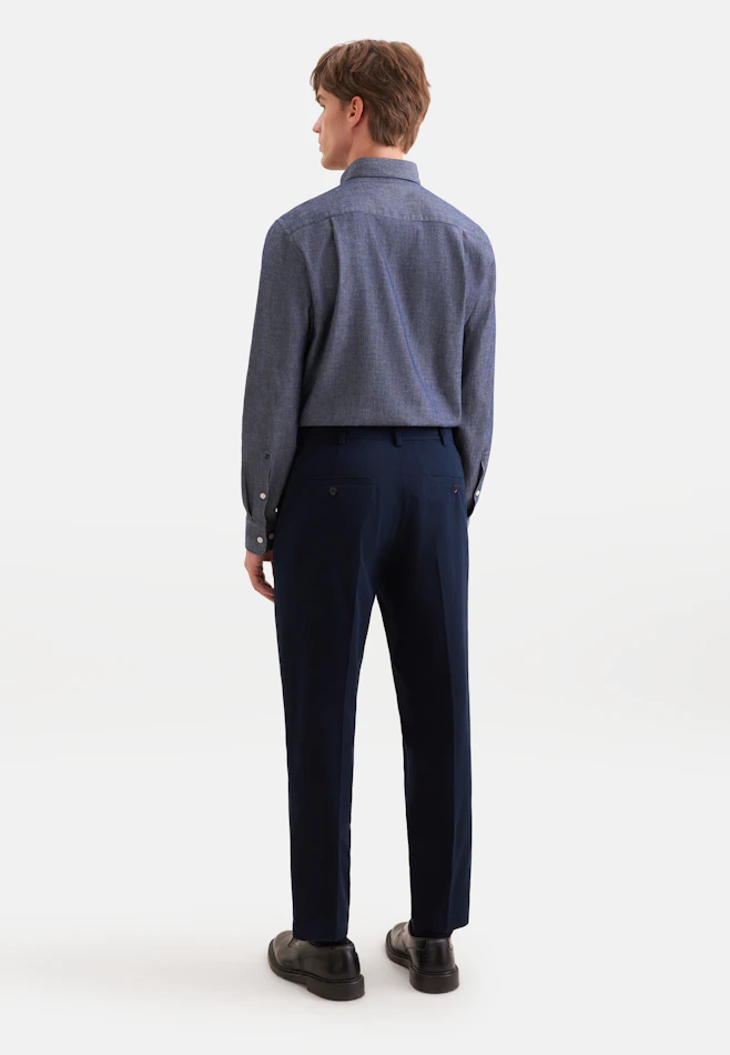 Regular Chino Uni dans Bleu Foncé | Boutique en ligne Seidensticker