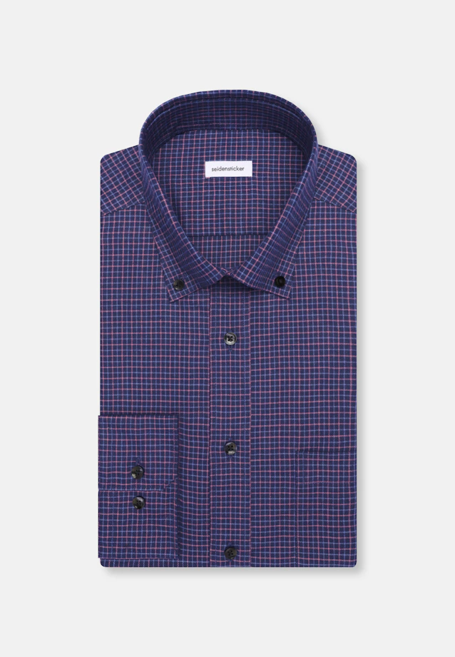 Regular Flannel shirt Check in Dunkelblau |  Seidensticker Onlineshop
